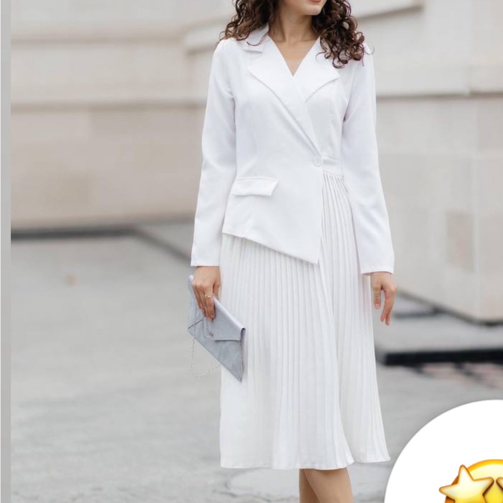 NEW Classic Style Midi Dress Pleated